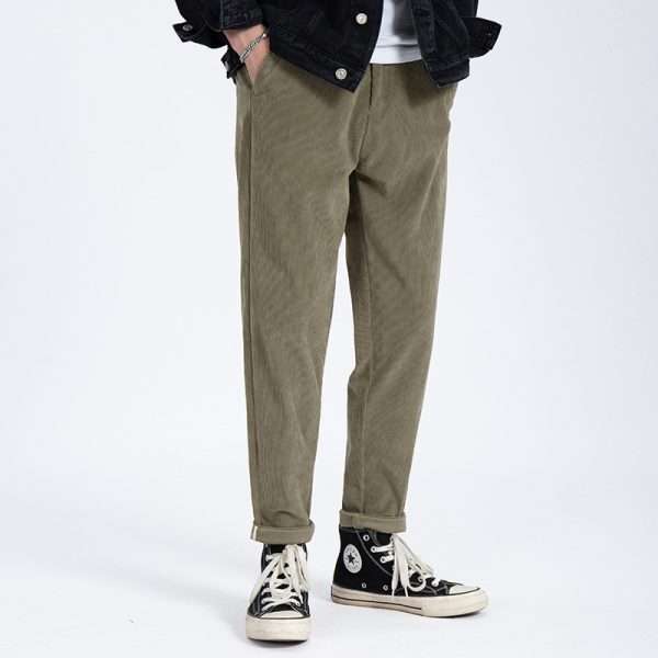 Elatic Waist Streetwear Corduroy Pants