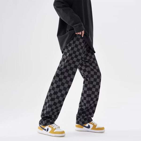 Straight Leg Plaid Pants - Image 2