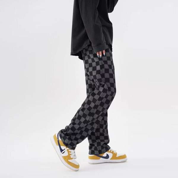 Straight Leg Plaid Pants - Image 3