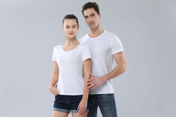 Blank White Cotton Custom T Shirt - Image 4