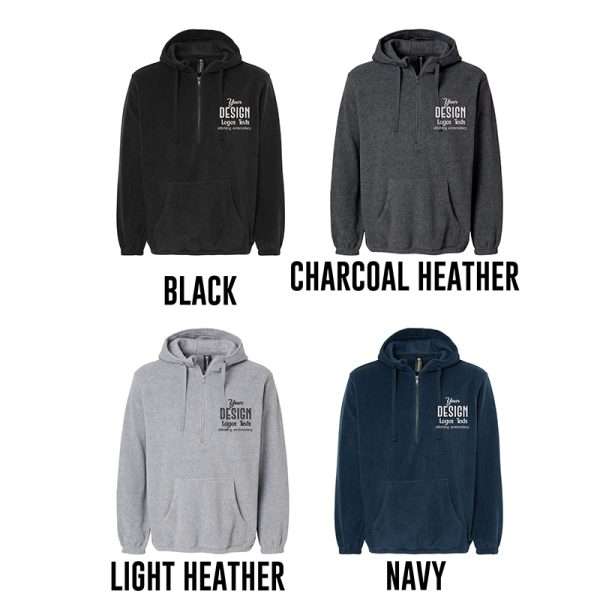 Polar Fleece Quarter Zip Up Jackets With Hood - Image 2