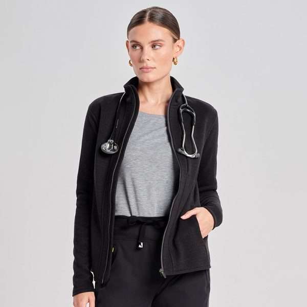 Women Hospital Sweater Fleece Jacket Medical Scrub Nurse Jackets