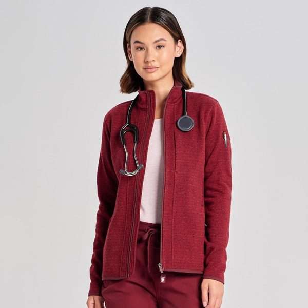 Women Hospital Sweater Fleece Jacket Medical Scrub Nurse Jackets - Image 2