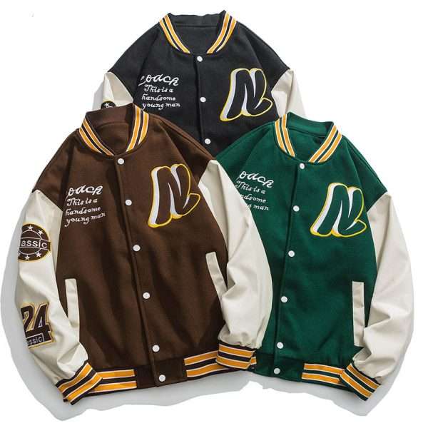 Embroidery Patch Letterman Varsity Baseball Jacket Men