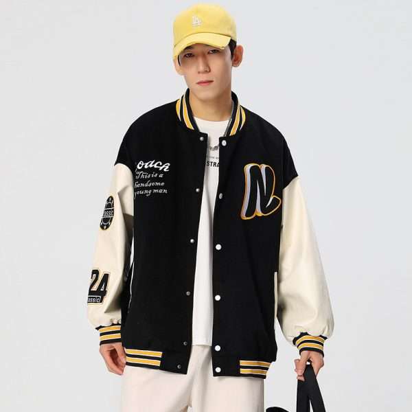 Embroidery Patch Letterman Varsity Baseball Jacket Men - Image 4