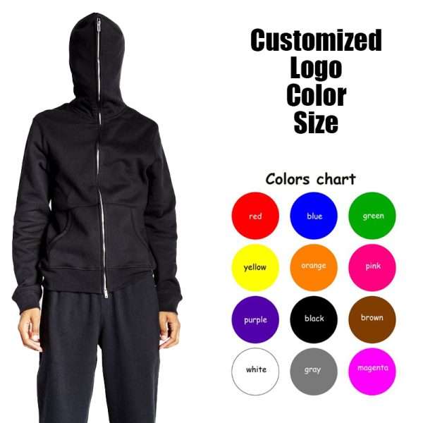 Blank Full Face Zip Hoodie