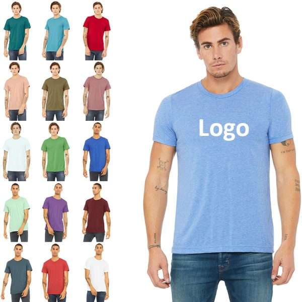 Custom 50% polyester 25% cotton 25% Rayon triblend Men's tri blend t shirt