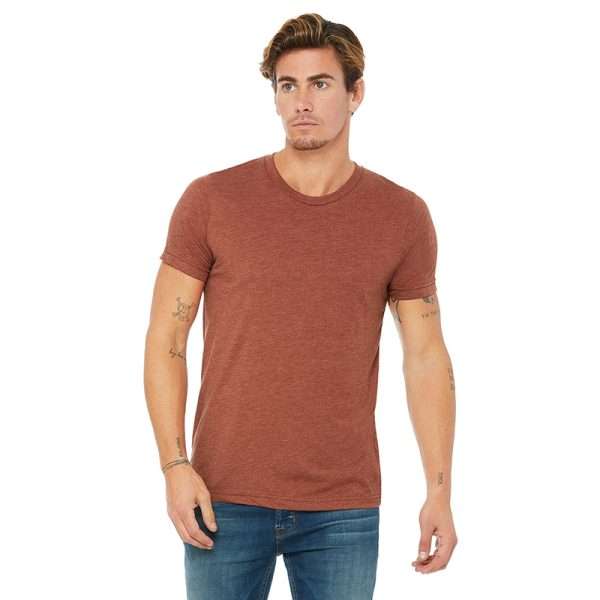 Custom 50% polyester 25% cotton 25% Rayon triblend Men's tri blend t shirt - Image 4