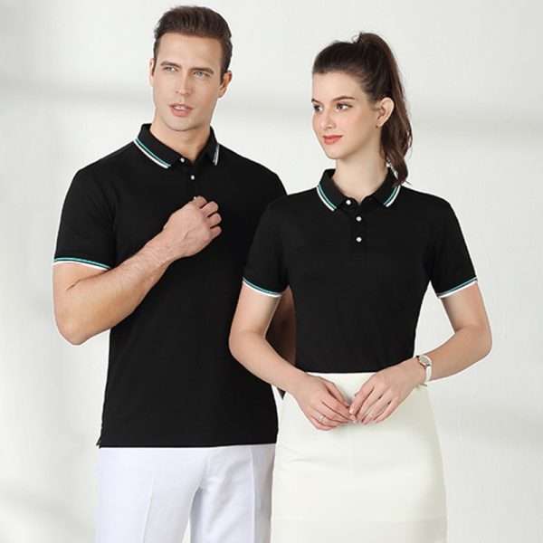 Custom Logo Work Wear Stripe Sleeve Polo Shirts