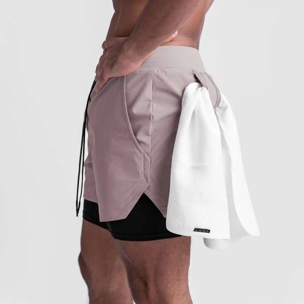 Double Layer 2 In 1 Polyester Sports Mesh Quick Dry Gym Men's Shorts - Image 3