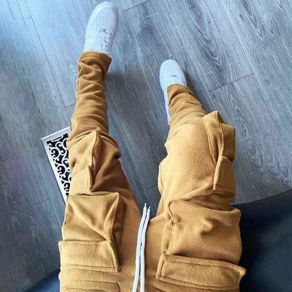 Multi-Pocket Stacked Cargo Joggers Pants With Side Pockets