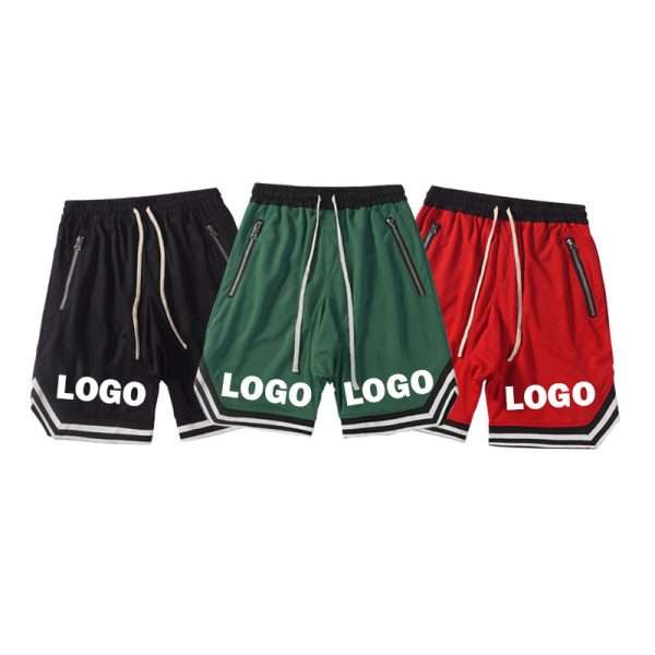 Hip Hop Stripe Basketball Shorts, Quick Dry Jogger Nets Shorts