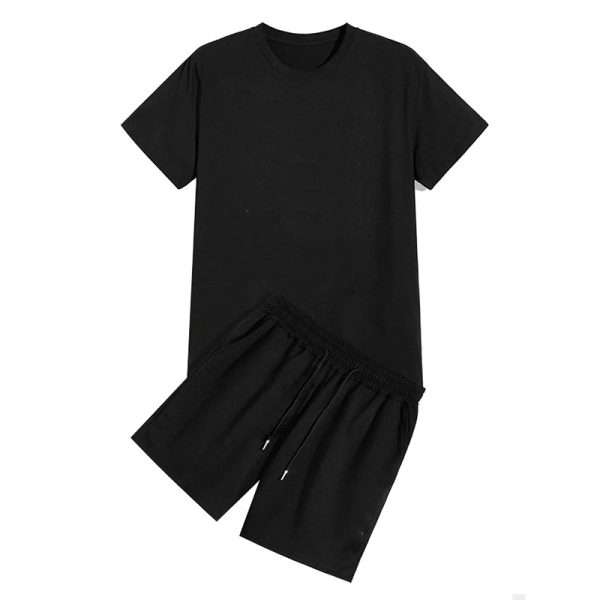 Men Cotton 2 Pieces T Shirts And Shorts Sets - Image 2